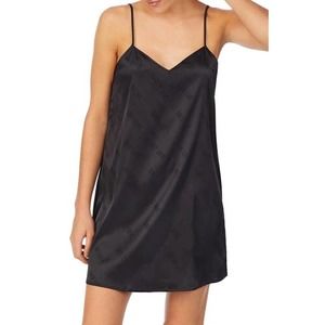 Shady Lady | Black Satin V-Neck Chemise